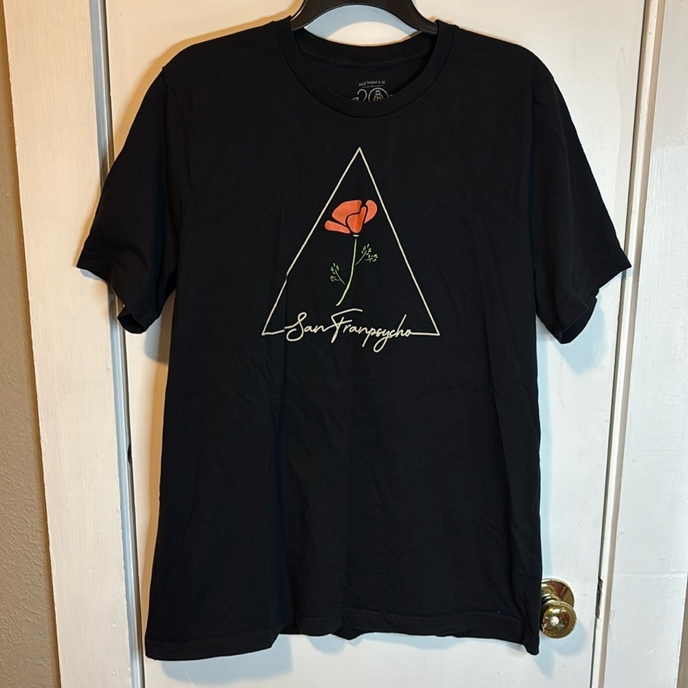 SAN FRANPSYCHO CALIFORNIA POPPY TEE UNISEX XL BLACK